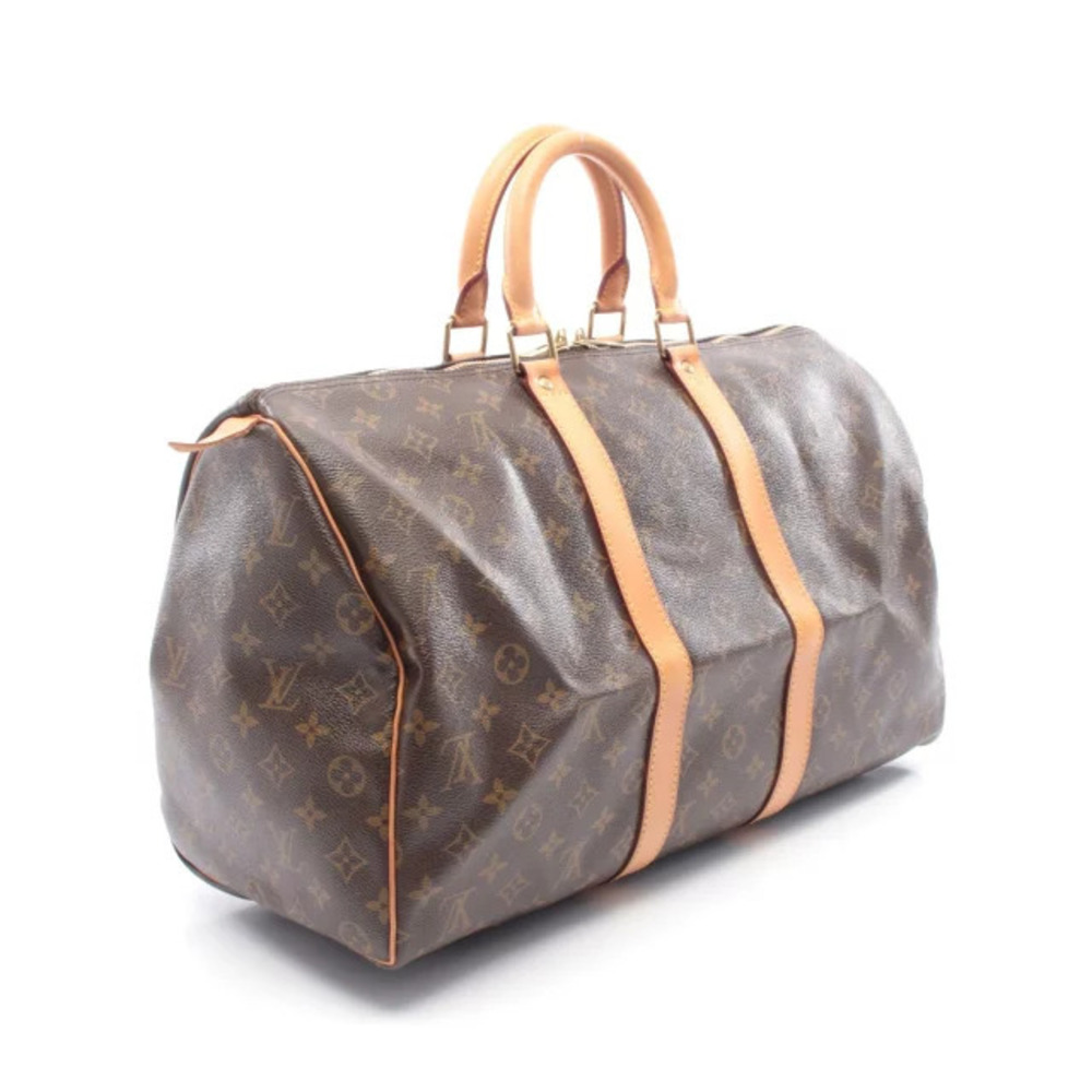 Louis Vuitton Keepall Boston Bag Canvas Leather Monogram Brown - Picture 2 of 7